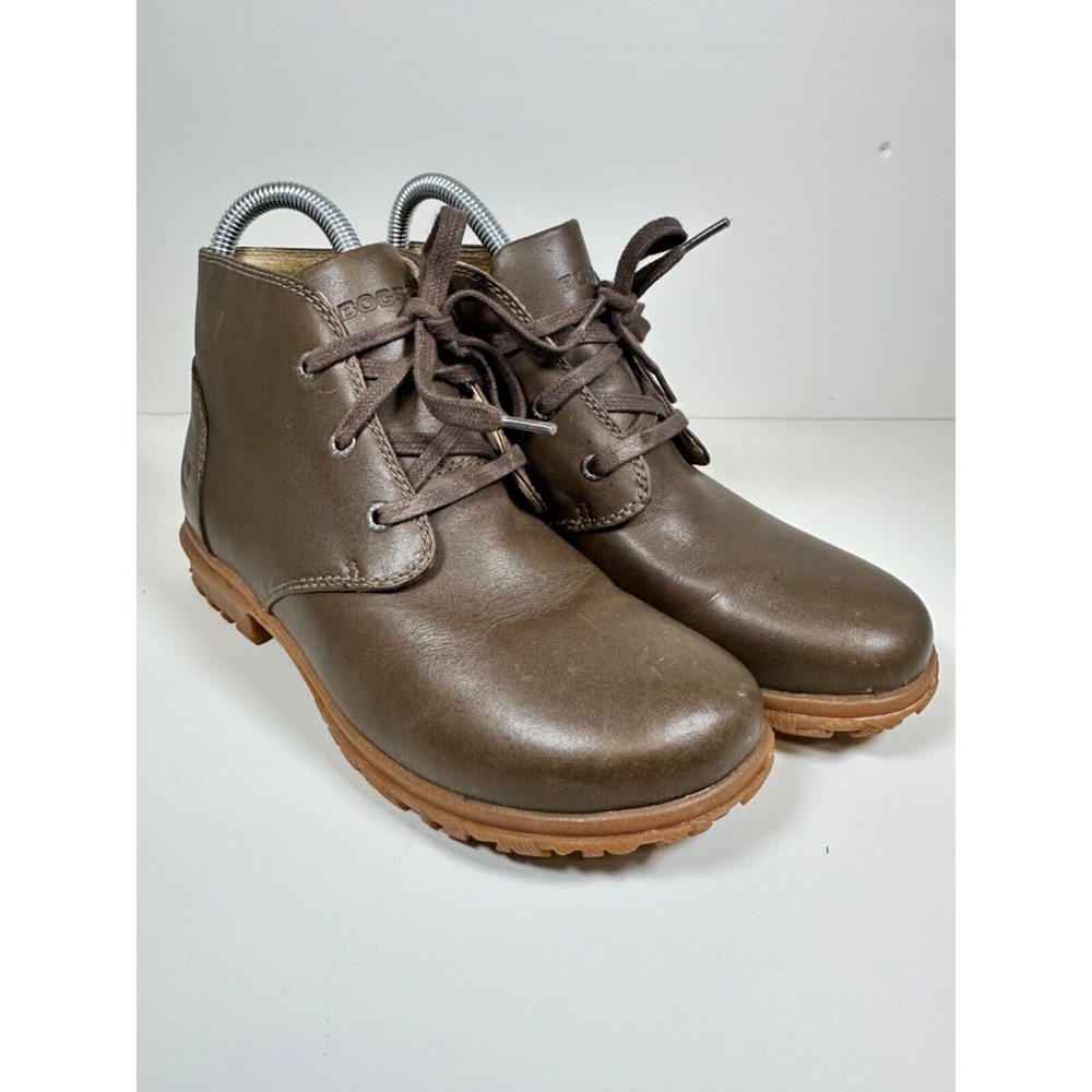 BOGS‎ Chukka Boots Womens SZ 5 Shoes Pearl Brown Leather Waterproof Booties